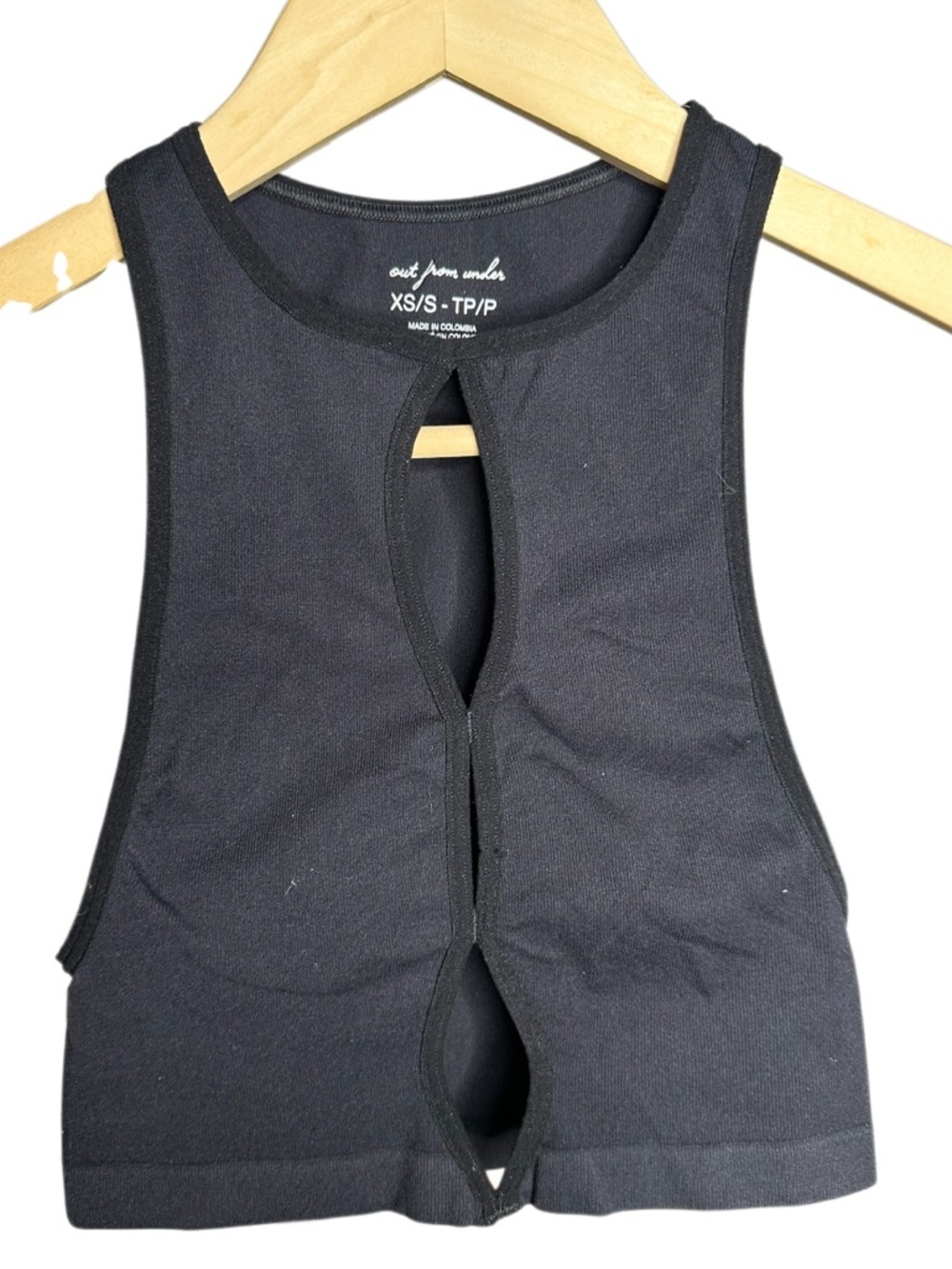 Out From Under | Black Cutout Seamless Bra Top | XS/S Ribbed Stretch Tank
